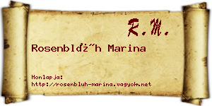 Rosenblüh Marina névjegykártya